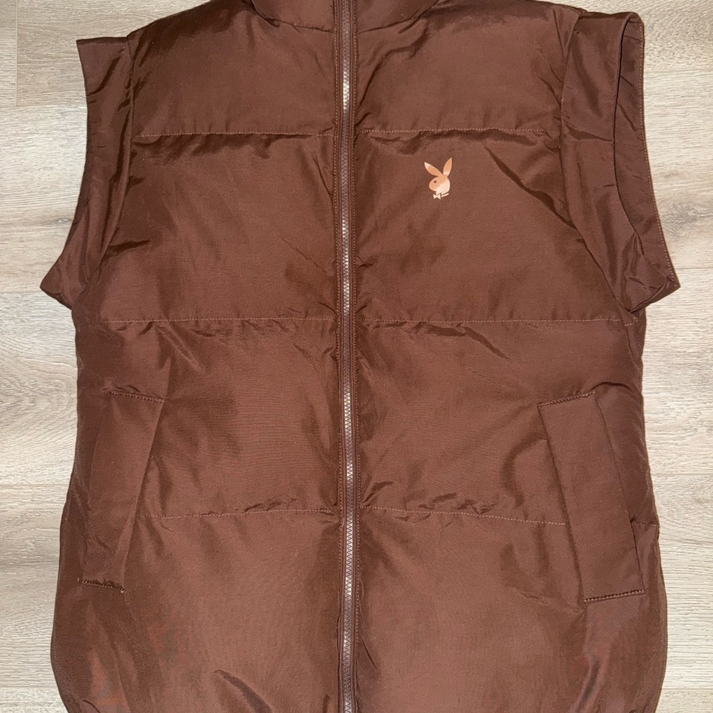 Playboy brown puffer vest